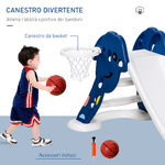 HOMCOM-Scivolo-per-Bambini-1-4-Anni-con-Canestro-Pallone-Basket-e-Pompetta-per-Giardino-o-Cameretta-Blu-e-Bianco