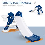 HOMCOM-Scivolo-per-Bambini-1-4-Anni-con-Canestro-Pallone-Basket-e-Pompetta-per-Giardino-o-Cameretta-Blu-e-Bianco