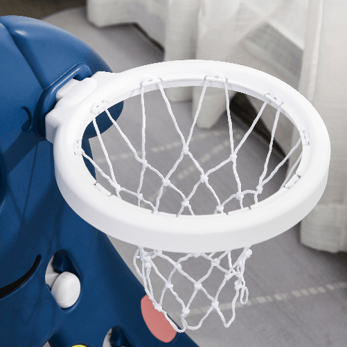 HOMCOM-Scivolo-per-Bambini-1-4-Anni-con-Canestro-Pallone-Basket-e-Pompetta-per-Giardino-o-Cameretta-Blu-e-Bianco