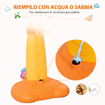HOMCOM-Centro-Attivita-per-Bambini-a-Forma-di-Giraffa-con-Canestro-e-Accessori-Arancione