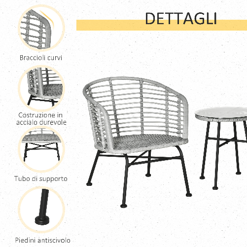 Outsunny-Set-Mobili-da-Giardino-in-Rattan-Sintetico-Stile-Boho-Chic-con-1-Tavolino-e-2-Sedie-Grigio