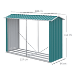 Outsunny-Legnaia-con-Struttura-in-Acciaio-Galvanizzato-e-Base-rialzata-240x-86x160cm-Verde