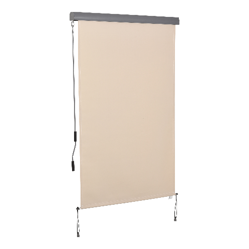 Outsunny-Tenda-Avvolgibile-Parasole-con-Manovella-Installazione-a-Muro-o-Soffitto-120x200cm-Beige