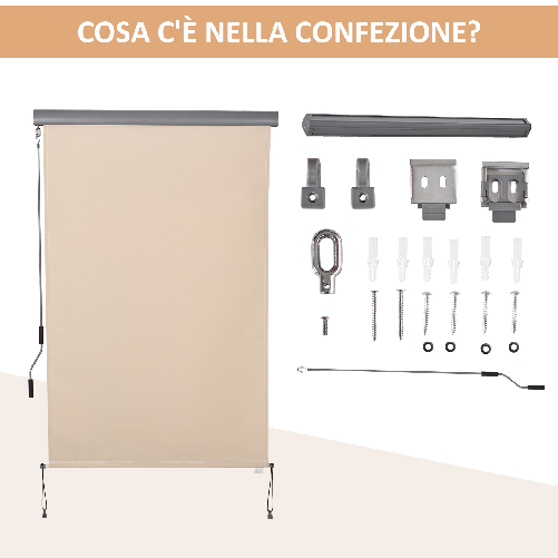 Outsunny-Tenda-Avvolgibile-Parasole-con-Manovella-Installazione-a-Muro-o-Soffitto-120x200cm-Beige