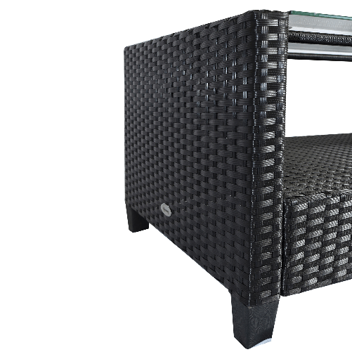 Outsunny-Set-Mobili-da-Giardino-4-Pezzi-in-Rattan-PE-e-Tavolino-Divano-e-Poltrone-Imbottiti-Nero-e-Beige-124x68x76cm