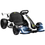 HOMCOM Go Kart Elettrico per Bambini 6-12 Anni 24V 12km/h con Seggiolino Regolabile, Bianco