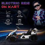 HOMCOM-Go-Kart-Elettrico-per-Bambini-6-12-Anni-24V-12km-h-con-Seggiolino-Regolabile-Bianco