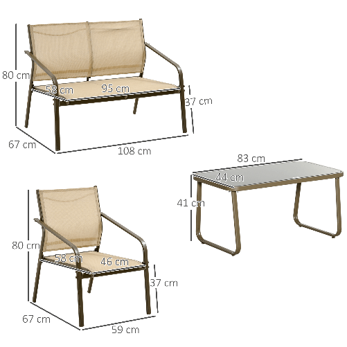Outsunny-Set-da-Giardino-4-Pezzi-con-2-Sedie-1-Divanetto-e-1-Tavolino-da-Caffe-Kaki