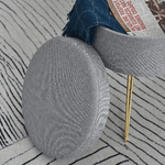 HOMCOM-Pouf-Contenitore-2-in-1-con-Funzione-Sgabello-e-Tavolino-in-Legno-e-Tessuto-Grigio-Metallo-con-Finitura-Oro-36x36x45cm