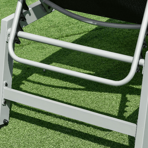 Outsunny-Lettino-Sdraio-Prendisole-in-Alluminio-e-Texteline-|-Schienale-Regolabile-Nero-e-Grigio-2-Ruote-|-169-x-65-x-102cm