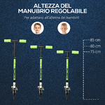 HOMCOM-Monopattino-Pieghevole-per-Bambini-Alti-100-150cm-Manubrio-Regolabile-75-85cm-Alluminio-Verde