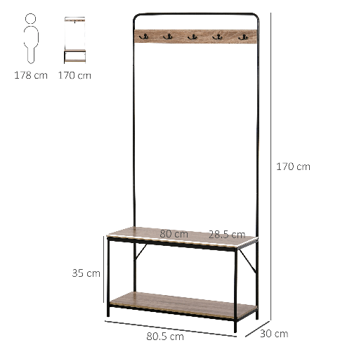 HOMCOM-Appendiabiti-con-Panca-e-Scarpiera-in-Stile-Industriale-Mobile-per-Ingresso