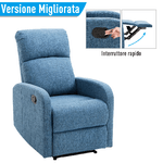 HOMCOM-Poltrona-Relax-Reclinabile-Manuale-con-Poggiapiedi-Portata-125kg-Tessuto-di-Lino-66-×-83-×-107cm-Blu