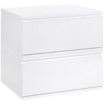 HOMCOM Comodino Set 2 Pezzi con Cassetto e Design Sospeso in Truciolato e MDF, 49x38x23 cm, Bianco