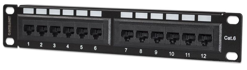 Intellinet-720748-pezzo-di-pannello-1U--CAT6-PATCH-PANEL-10IN-12-PORT----UTP-1U-UNSHIELDED-