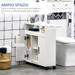 kleankin-Mobiletto-Bagno-con-Porte-Scorrevoli-Ripiano-Regolabile-e-4-Ruote-in-Truciolato-e-Lega-di-Alluminio-70x20x71cm-Bianco