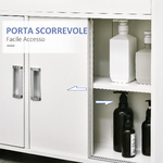 kleankin-Mobiletto-Bagno-con-Porte-Scorrevoli-Ripiano-Regolabile-e-4-Ruote-in-Truciolato-e-Lega-di-Alluminio-70x20x71cm-Bianco