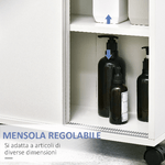 kleankin-Mobiletto-Bagno-con-Porte-Scorrevoli-Ripiano-Regolabile-e-4-Ruote-in-Truciolato-e-Lega-di-Alluminio-70x20x71cm-Bianco