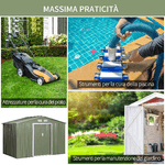 Outsunny-Casetta-da-Giardino-con-2-Porte-Scorrevoli-e-4-Prese-d-Aria-in-Acciaio-e-PP-277x195x192cm-Verde-Chiaro