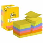 Post-It 7100290154 pouch autoadesiva Quadrato Verde, Arancione, Rosa, Viola, Giallo 100 fogli