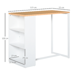 HOMCOM-Tavolo-Alto-da-Cucina-e-Bar-con-3-Mensole-in-Acciaio-e-MDF-Stile-Moderno