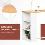 HOMCOM-Tavolo-Alto-da-Cucina-e-Bar-con-3-Mensole-in-Acciaio-e-MDF-Stile-Moderno