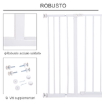 PawHut-Cancellino-per-Cani-di-Sicurezza-Estensibile-da-76-107cm-Montaggio-a-Pressione-Metallo-e-Plastica