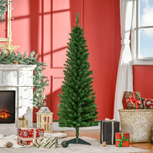 HOMCOM-Albero-di-Natale-Artificiale-150cm-con-Rami-294-Base-Pieghevole-Rimovibile-Decorazioni-Natalizie