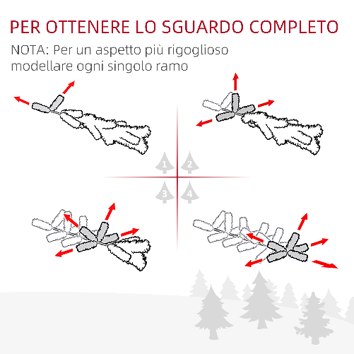 HOMCOM-Albero-di-Natale-Artificiale-150cm-con-Rami-294-Base-Pieghevole-Rimovibile-Decorazioni-Natalizie