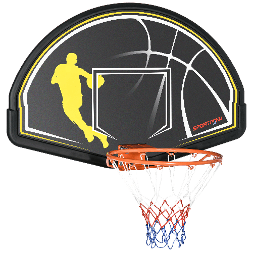 sportnow-Canestro-Basket-per-Bambini-e-Adulti-da-Indoor-e-Outdoor-in-Acciaio-e-PE-110x90x70-cm-Nero-e-Giallo
