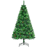 HOMCOM-Albero-di-Natale-Decorato-e-Ignifugo-per-Interni-con-782-Rami-e-Base-in-Metallo-Φ116x180-cm-Verde