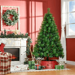 HOMCOM-Albero-di-Natale-Decorato-e-Ignifugo-per-Interni-con-782-Rami-e-Base-in-Metallo-Φ116x180-cm-Verde