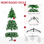 HOMCOM-Albero-di-Natale-Decorato-e-Ignifugo-per-Interni-con-782-Rami-e-Base-in-Metallo-Φ116x180-cm-Verde