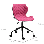 HOMCOM-Sedia-da-Ufficio-Girevole-con-Altezza-Regolabile-e-Ruote-in-Nylon-Rosa