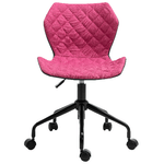 HOMCOM-Sedia-da-Ufficio-Girevole-con-Altezza-Regolabile-e-Ruote-in-Nylon-Rosa