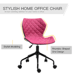 HOMCOM-Sedia-da-Ufficio-Girevole-con-Altezza-Regolabile-e-Ruote-in-Nylon-Rosa