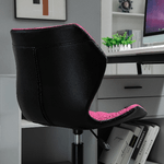 HOMCOM-Sedia-da-Ufficio-Girevole-con-Altezza-Regolabile-e-Ruote-in-Nylon-Rosa