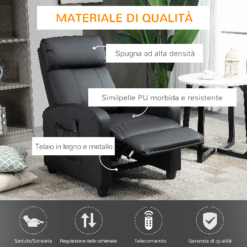 HOMCOM-Poltrona-Relax-Massaggiante-con-Telecomando-e-8-Programmi-Reclinazione-e-Poggiapiedi-68x88x98cm-Nera
