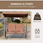 Outsunny-Dondolo-da-Giardino-2-Posti-con-Tettuccio-Regolabile-e-Porta-Bicchieri-157x118x180-cm-Marrone