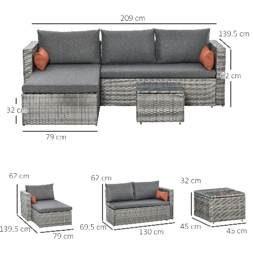 Outsunny-Mobili-da-Giardino-Set-3-Pezzi-in-Rattan-PE-con-2-Divani-e-Tavolino-da-Caffe-Grigio