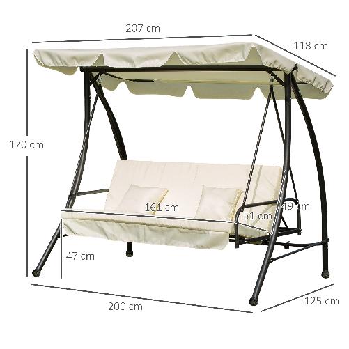 Outsunny-Dondolo-reclinabile-3-Posti-con-Tettuccio-Crema-200x125x170cm