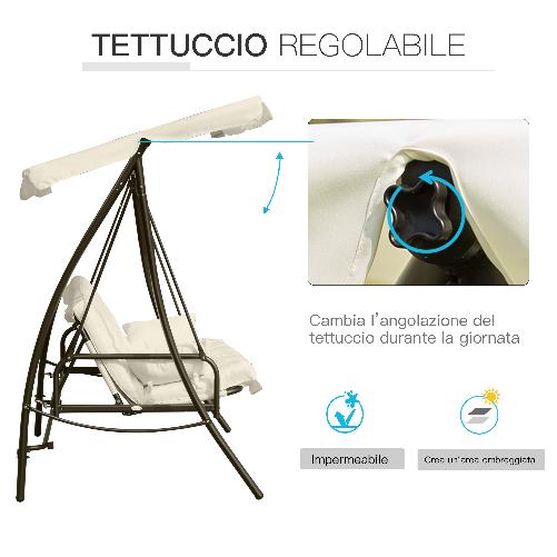Outsunny-Dondolo-reclinabile-3-Posti-con-Tettuccio-Crema-200x125x170cm
