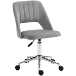 Vinsetto Sedia da Ufficio Ergonomica e Girevole, Sedia Imbottita per Scrivania con Altezza Regolabile, Grigio 49x54x79-91cm