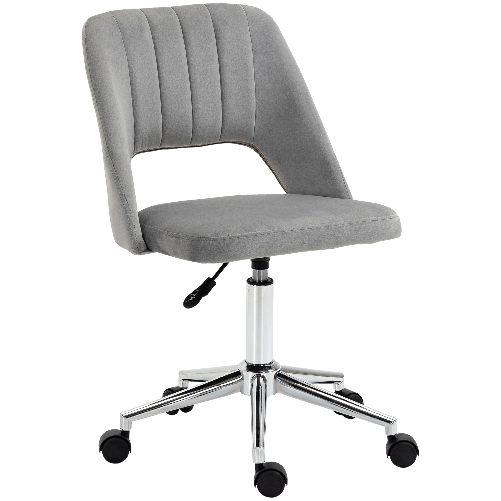 Vinsetto-Sedia-da-Ufficio-Ergonomica-e-Girevole-Sedia-Imbottita-per-Scrivania-con-Altezza-Regolabile-Grigio-49x54x79-91cm