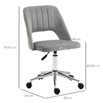 Vinsetto-Sedia-da-Ufficio-Ergonomica-e-Girevole-Sedia-Imbottita-per-Scrivania-con-Altezza-Regolabile-Grigio-49x54x79-91cm