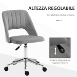 Vinsetto-Sedia-da-Ufficio-Ergonomica-e-Girevole-Sedia-Imbottita-per-Scrivania-con-Altezza-Regolabile-Grigio-49x54x79-91cm