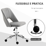 Vinsetto-Sedia-da-Ufficio-Ergonomica-e-Girevole-Sedia-Imbottita-per-Scrivania-con-Altezza-Regolabile-Grigio-49x54x79-91cm