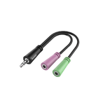 Hama Adattatore Jack 35 mm 4 poli M/ 2x Jack 35 mm F per cuffie con microfono (00200352 - Pink&Green to 3.5mm Jack Cable