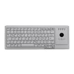 Cherry Industry 4.0 Compact Ultraflat Trackball Keyboard - Corded - QWERTY - Light Grey