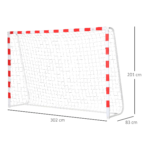 HOMCOM-Porta-da-Calcio-e-Calcetto-in-Plastica-PE-per-Adulti-e-Bambini-302x83x201cm-Bianca